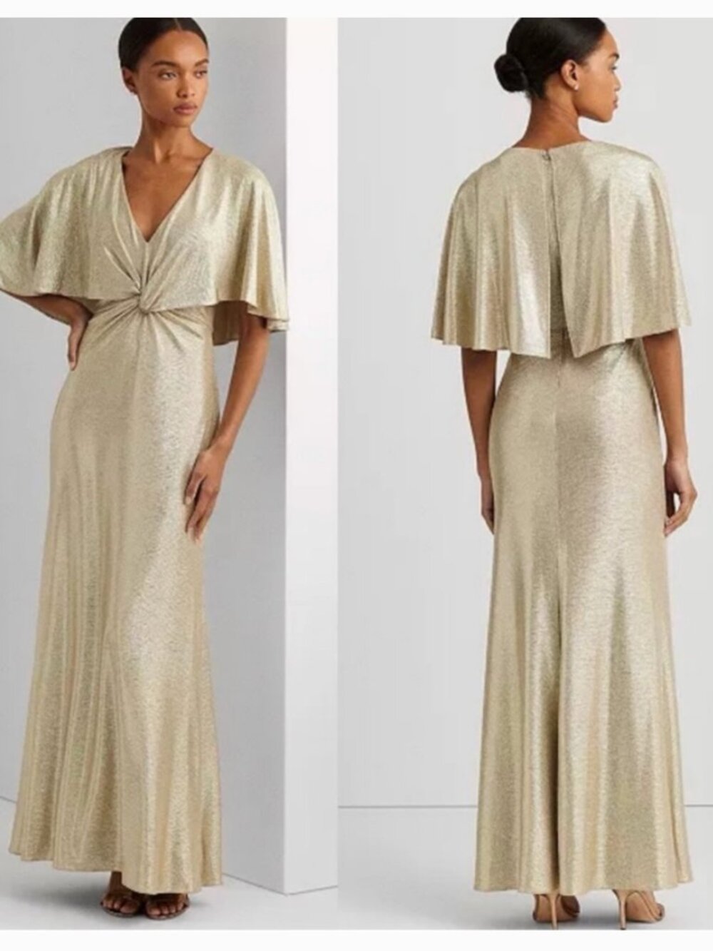 Lauren Ralph Lauren- Gold dress- Prom/ wedding guest